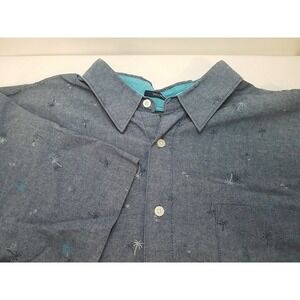 1888 Saddlebred Tailored‎ Fit Button Up Shirt Men's Large Short Sleeve Black